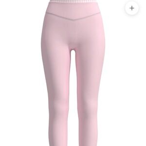 Liaison the label layered sculpt pant pink gingham leggings